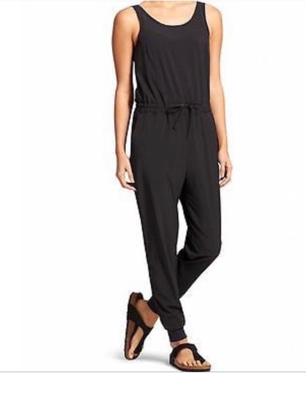 Athleta Serenity Cross Back Black Sleeveless Jumpsuit Jumper Size 0